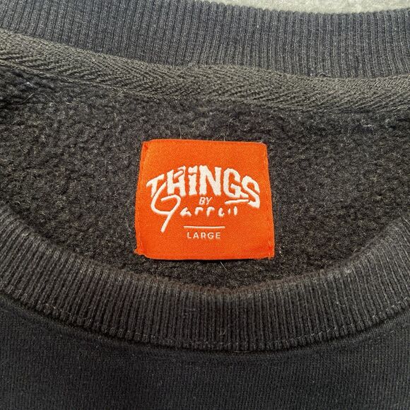 Things By Garrett Crewneck Sweatshirt Men’s Large Black Pullover - Picture 4 of 12